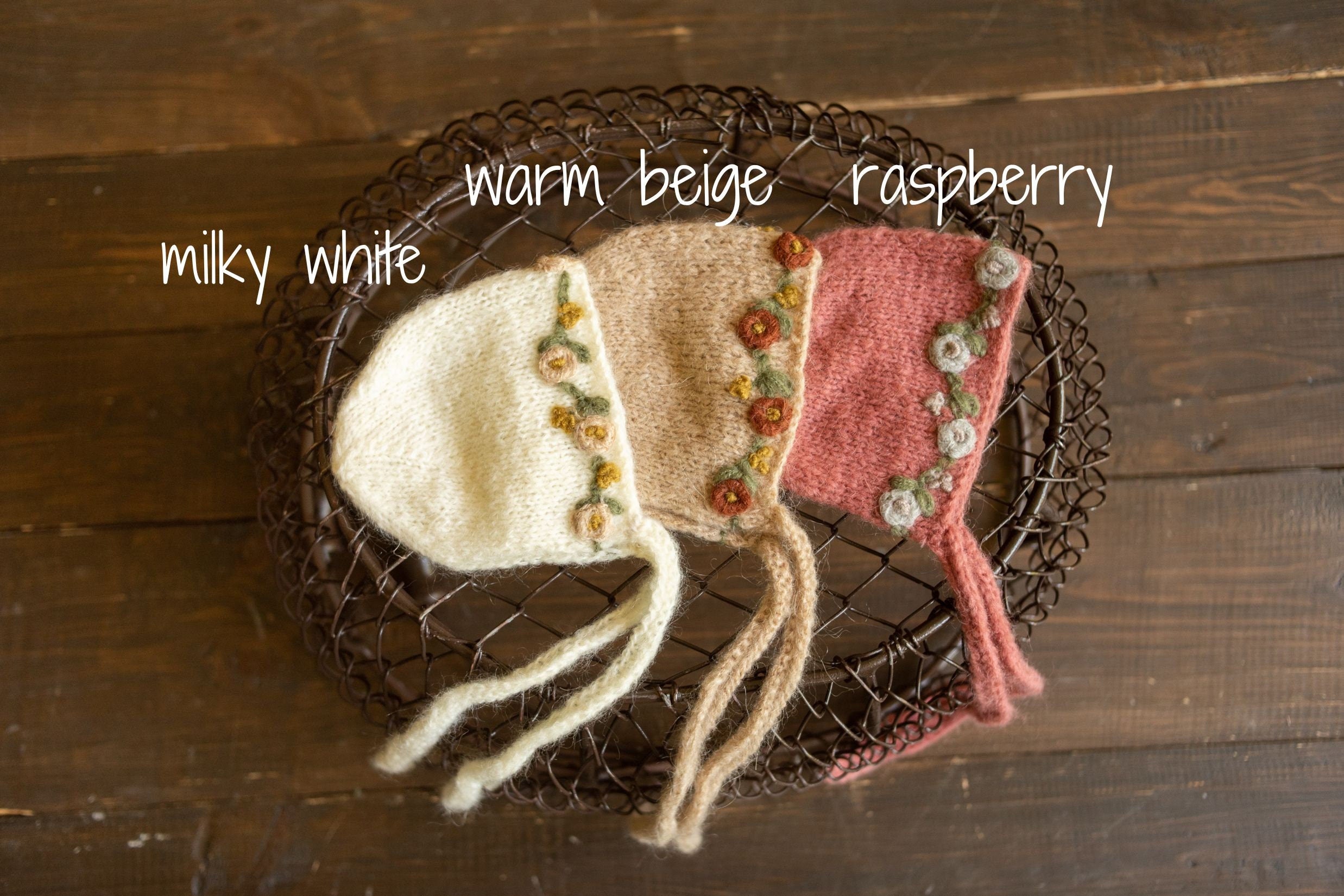 Newborn knitted bonnet, wrap, and blanket set – soft airy yarn for photography