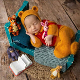 Newborn Teddy Bear Felted Photo Props, Newborn Felted Tiger Toy for Photography, Newborn Felted Honey Pot, Newborn Photography Props