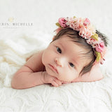 Newborn Flower Crown, Newborn Girl Headband, Newborn Photography Props, Flower Newborn Headband for Girl, Newborn Photography Headband