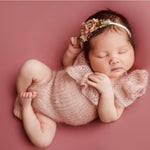 Newborn Frill Romper, Newborn Knitted Romper Girl, Newborn Knitted Outfit Girl, Newborn Photography props, Newborn Girl Coming Home Outfit
