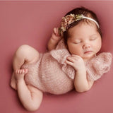Newborn Frill Romper, Newborn Knitted Romper Girl, Newborn Knitted Outfit Girl, Newborn Photography props, Newborn Girl Coming Home Outfit