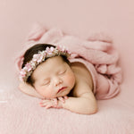 Fluffy wool newborn photography backdrop with matching pillow