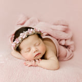 Fluffy wool newborn photography backdrop with matching pillow