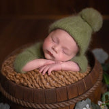 Newborn Cable Knitted Outfit, Newborn Coming Home Outfit,Newborn Cable Knit Hat,Newborn Knitted Outfit,Newborn Photography Props,Pom Pom Hat