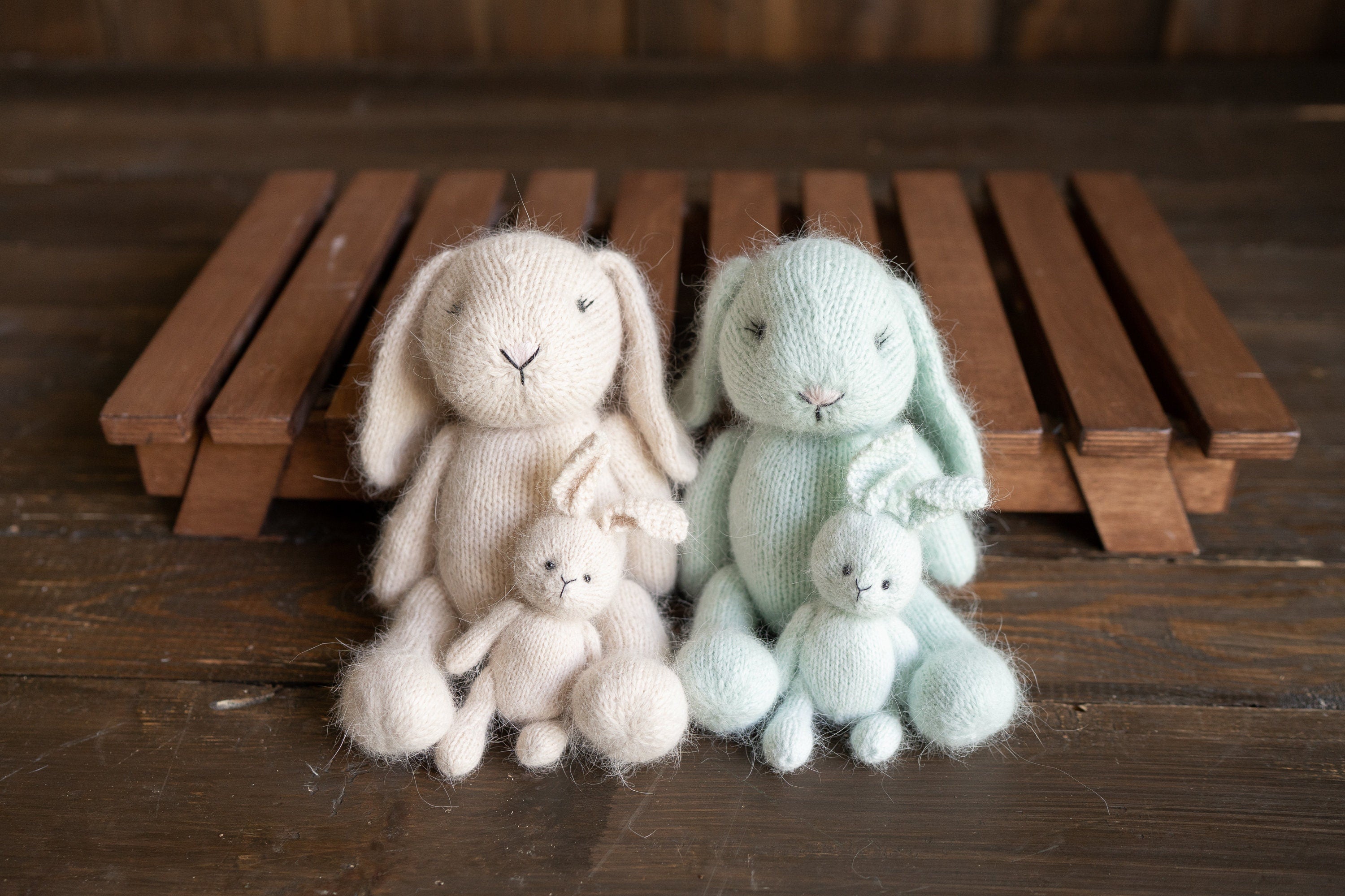 Angora Wool Knitted Baby Rabbit Hat – Newborn Bunny Outfit Prop