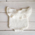 Newborn Knitted Romper for Girl with Bow Headband and Knit Socks, Newborn Girl Coming Home Outfit,Newborn Knitted Outfit,Newborn Photo Props