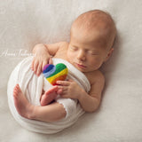 Rainbow Felted Heart Toy, Rainbow Felted Wool Headband, Newborn photography prop, Newborn Rainbow photo props, Newborn Rainbow Heart Props
