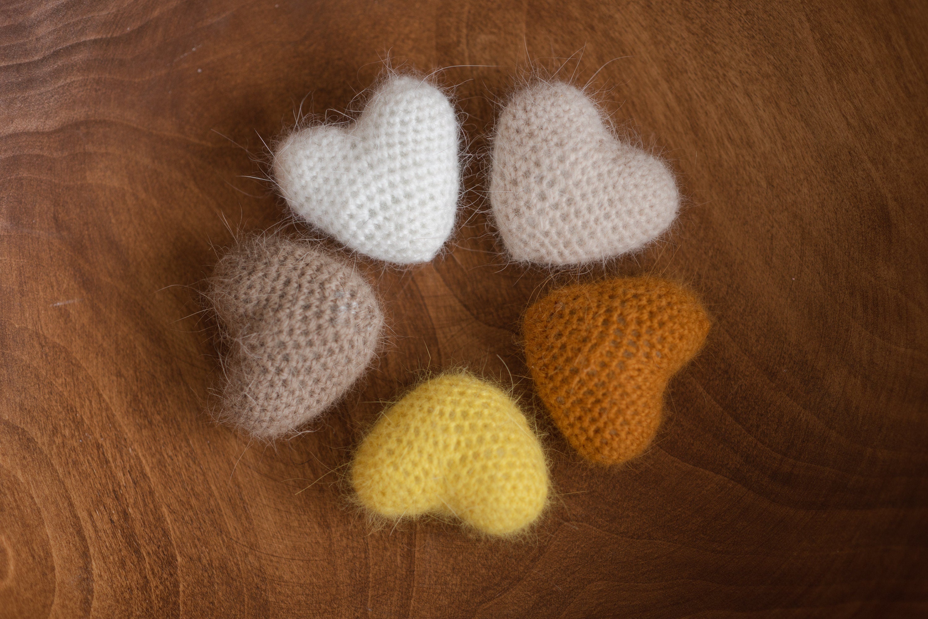 Newborn Knitted Heart Toys, Newborn Heart Decor, Newborn Photography Props Set ,Newborn Heart Props, Newborn Heart Photo Props, Wool Heart