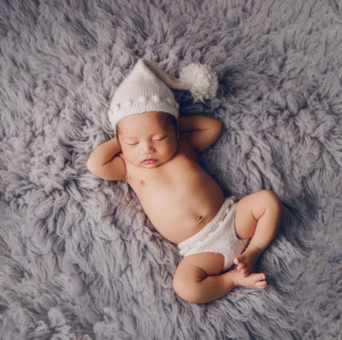 Newborn Knit Sleep Hat with Pants, Newborn Knitted Outfit, Newborn photography props, Coming Home Outfit Baby, Unisex Baby Knitted Outfit