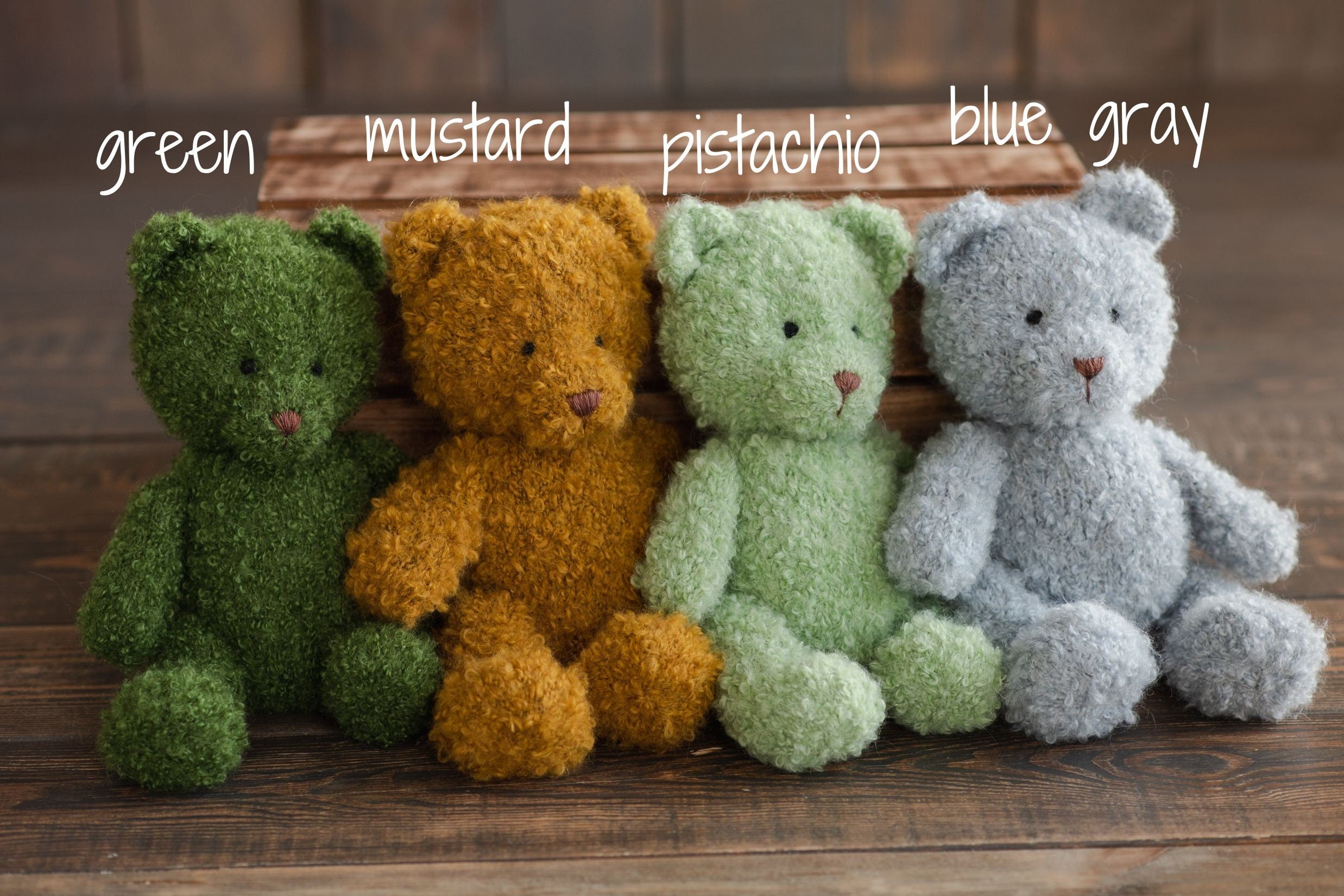 Boucle Knitted Teddy Bear Toy for Newborn Photography Prop, Newborn Knitted Teddy Bear Toy, Big Teddy Bear Toy for Baby, Newborn Bear Props
