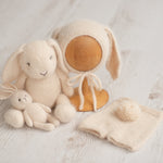 Angora Wool Knitted Baby Rabbit Hat – Newborn Bunny Outfit Prop