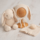 Angora Wool Knitted Baby Shorts with Bunny Tail – Newborn Rabbit Outfit Prop