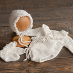 Handmade mohair baby girl romper – soft newborn photography outfit
