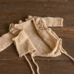 Handmade mohair baby girl romper – soft newborn photography outfit