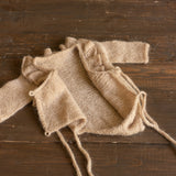 Handmade mohair baby girl romper – soft newborn photography outfit