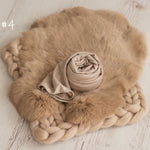 Beige Newborn Photography Props, Newborn Merino Wool Blanket, Newborn Posing Fabric, Newborn Posing Pillow, Newborn Sleep Hat, Newborn Wrap