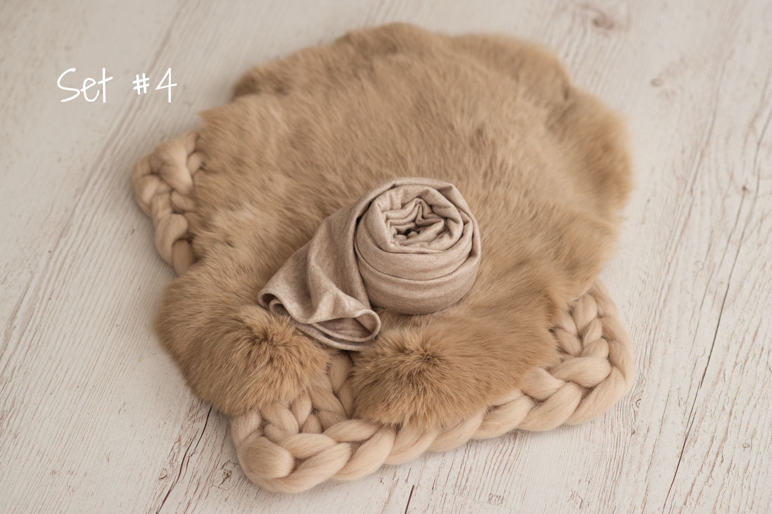 Beige Newborn Photography Props, Newborn Merino Wool Blanket, Newborn Posing Fabric, Newborn Posing Pillow, Newborn Sleep Hat, Newborn Wrap