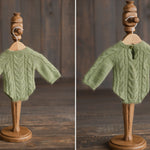 Newborn Cable Knitted Outfit, Newborn Coming Home Outfit,Newborn Cable Knit Hat,Newborn Knitted Outfit,Newborn Photography Props,Pom Pom Hat