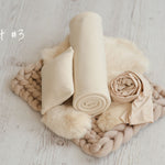 Light Beige Newborn Photography Props Set, Newborn Fabric Backdrop Beanbag, Natural rabbit fur, Newborn Posing Fabric, Newborn Posing Pillow