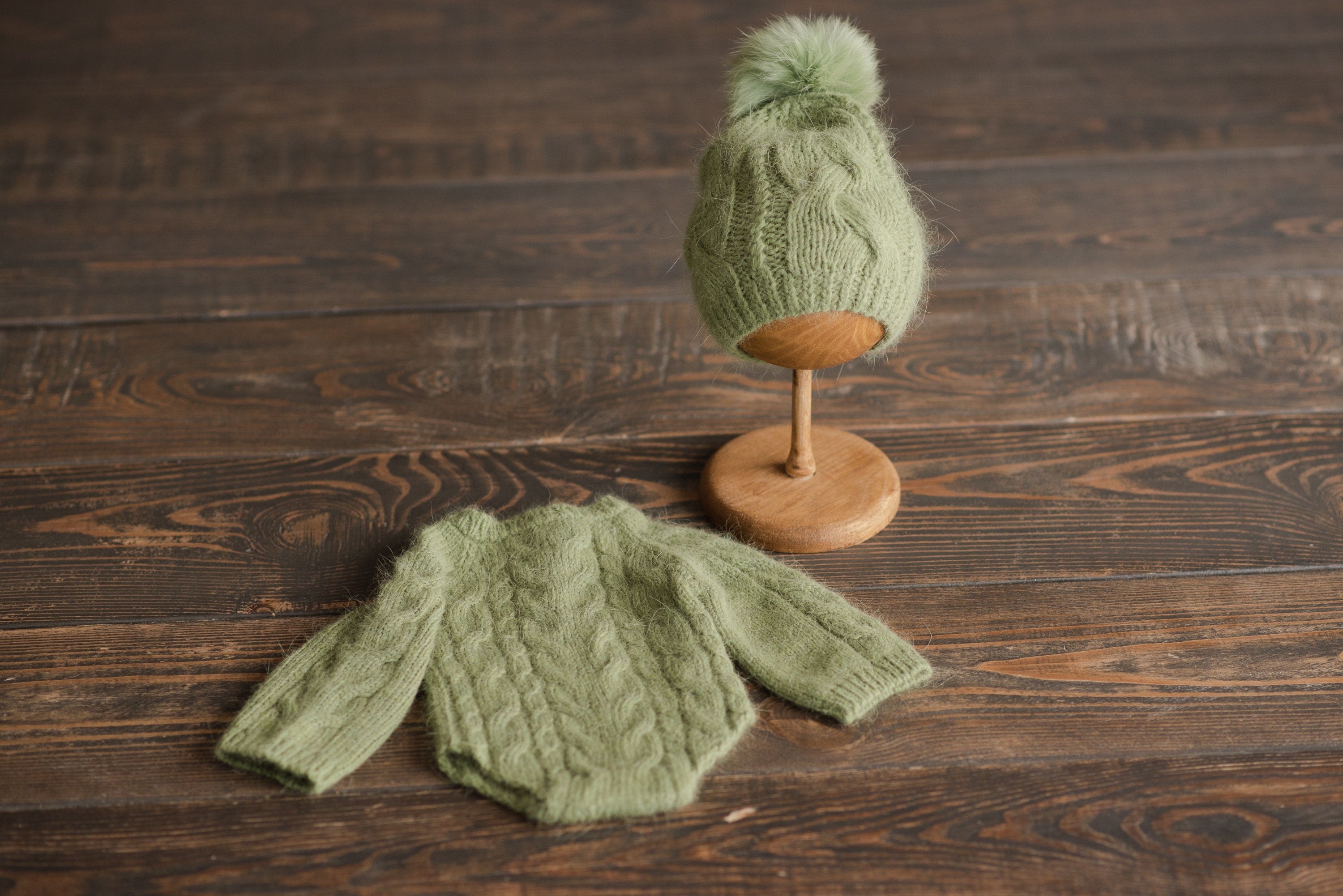 Newborn Cable Knitted Outfit, Newborn Coming Home Outfit,Newborn Cable Knit Hat,Newborn Knitted Outfit,Newborn Photography Props,Pom Pom Hat