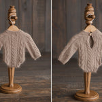 Newborn Cable Knitted Outfit, Newborn Coming Home Outfit,Newborn Cable Knit Hat,Newborn Knitted Outfit,Newborn Photography Props,Pom Pom Hat