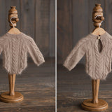 Newborn Cable Knitted Outfit, Newborn Coming Home Outfit,Newborn Cable Knit Hat,Newborn Knitted Outfit,Newborn Photography Props,Pom Pom Hat