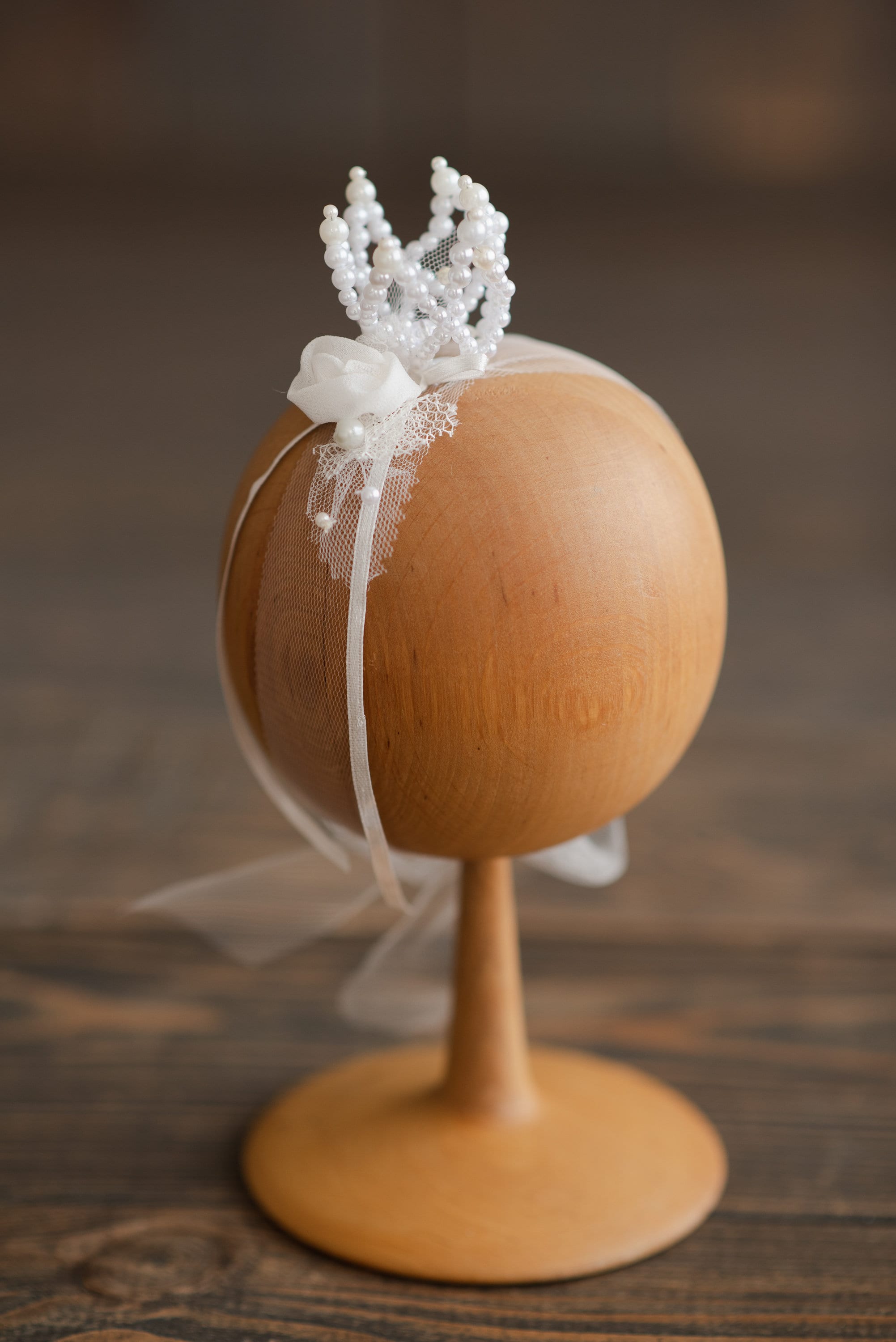 Newborn Crown Headband Girl, Newborn Headband for Photography, Newborn girl headband with pearl, Newborn photography prop, Newborn Tieback