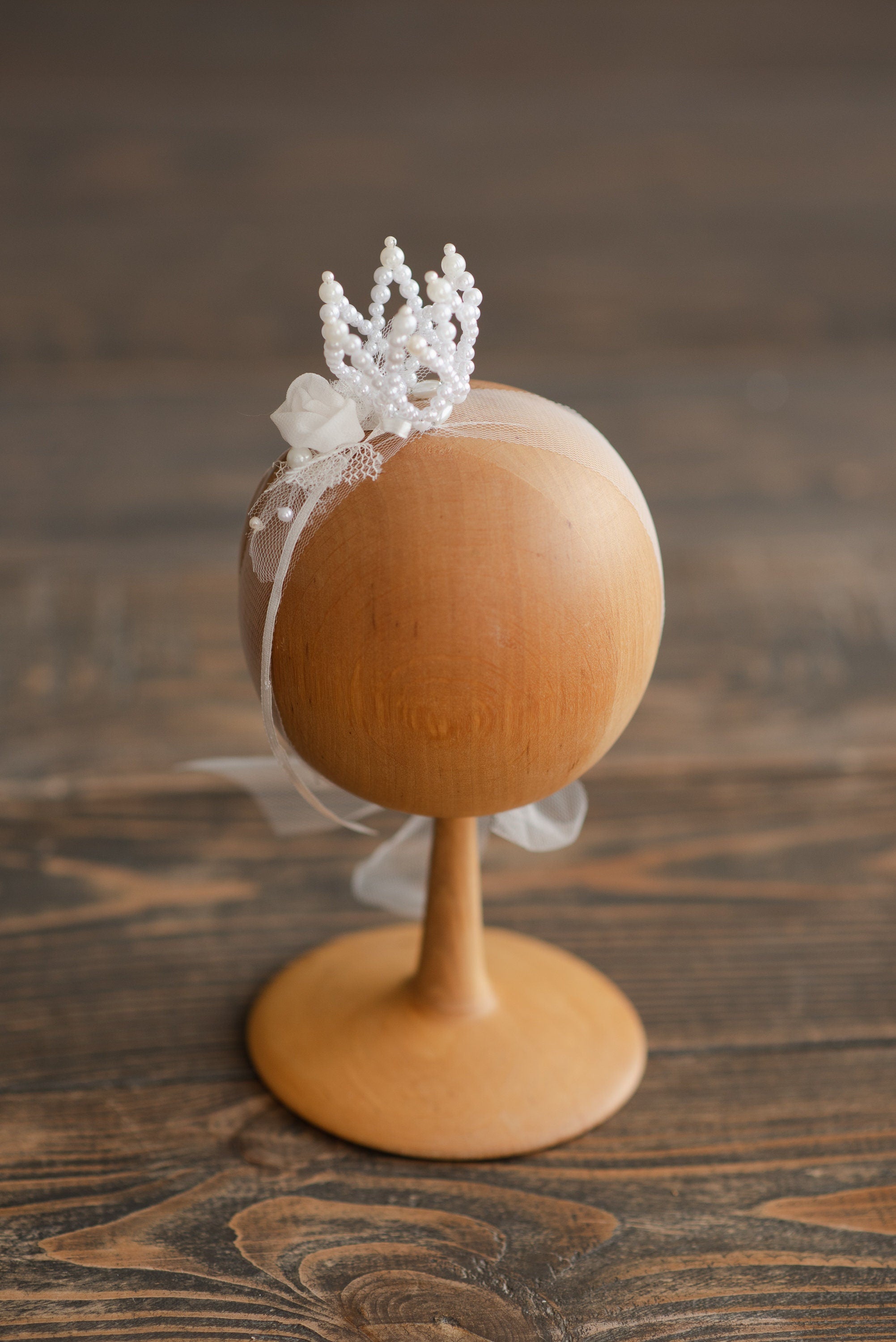 Newborn Crown Headband Girl, Newborn Headband for Photography, Newborn girl headband with pearl, Newborn photography prop, Newborn Tieback