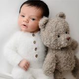 Boucle Knitted Teddy Bear Toy for Newborn Photography Prop, Newborn Knitted Teddy Bear Toy, Big Teddy Bear Toy for Baby, Newborn Bear Props