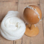 Newborn Beaded Headband Girl, Newborn Headband for Photography, Newborn Tieback, Newborn girl headband with pearl, Newborn photography prop