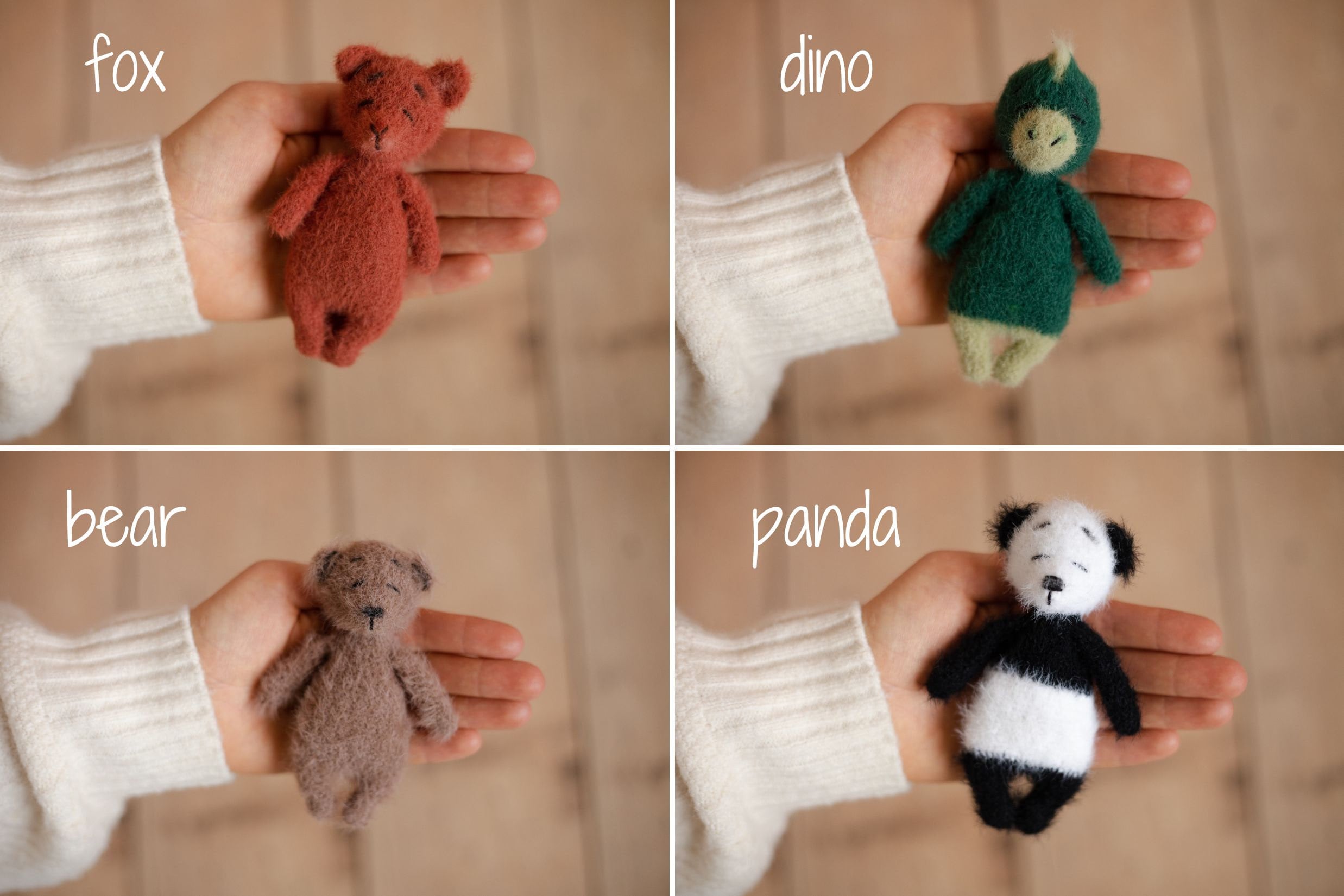 Newborn Knitted Teddy Bear and Bunny Photography Props, Baby Bear Crochet Toy, Newborn Photography Prop, Newborn Knitted Toy Bunny and Bear