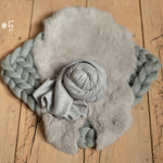 Gray Newborn Photography Props, Newborn Merino Wool Blanket, Newborn Posing Fabric Props, Newborn Posing Pillow, Newborn Sleep Hat Boy