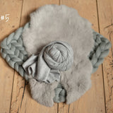 Gray Newborn Photography Props, Newborn Merino Wool Blanket, Newborn Posing Fabric Props, Newborn Posing Pillow, Newborn Sleep Hat Boy