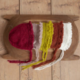 Hand-knitted mohair baby girl bonnet – newborn photography prop