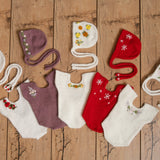 Newborn Knitted Romper for Girl with Bonnet & Wrap, Newborn Christmas Outfit Girl, Newborn Photography Props, Newborn Photo Props Set