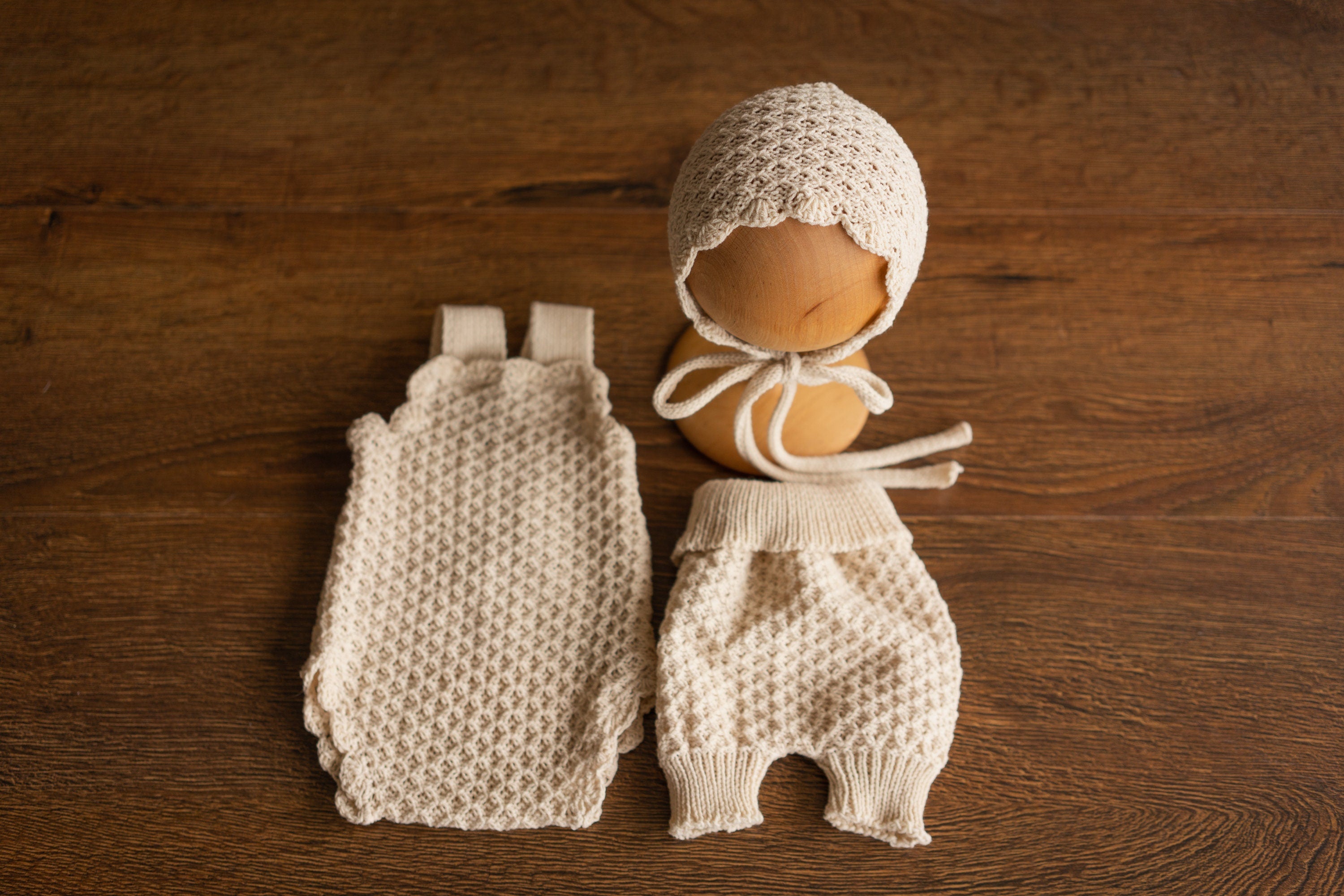 Natural Newborn Crochet Romper and Bonnet Set, Newborn Knitted Outfit, Newborn Knitted Blanket, Newborn Photography props, Baby Girl Romper