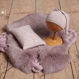 Dusty pink Newborn Photography Props, Newborn Merino Wool Blanket, Newborn Posing Fabric, Newborn Posing Pillow,Newborn Sleep Hat Girl