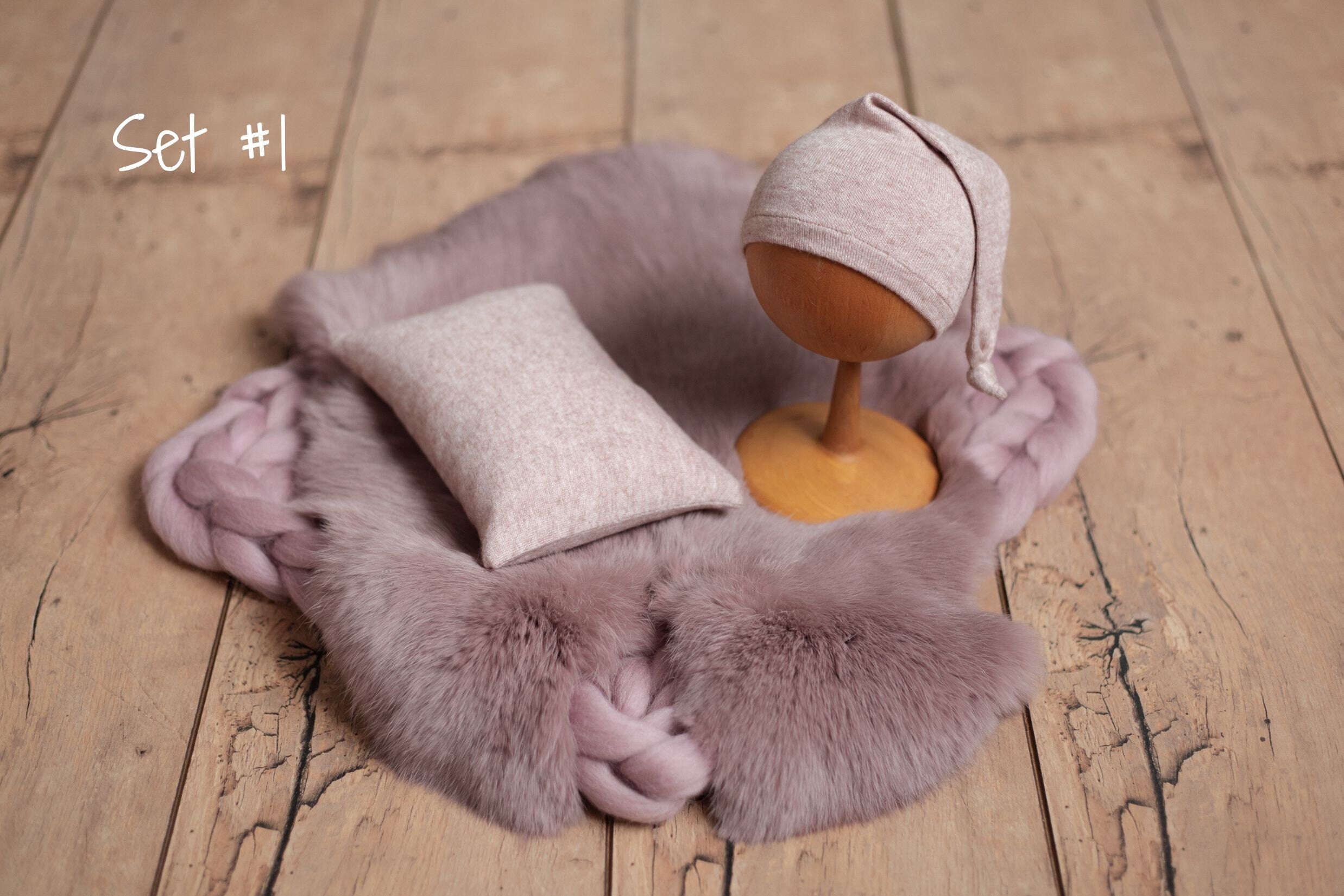 Dusty pink Newborn Photography Props, Newborn Merino Wool Blanket, Newborn Posing Fabric, Newborn Posing Pillow,Newborn Sleep Hat Girl