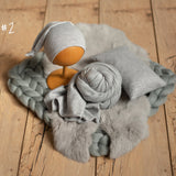 Gray Newborn Photography Props, Newborn Merino Wool Blanket, Newborn Posing Fabric Props, Newborn Posing Pillow, Newborn Sleep Hat Boy