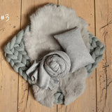 Gray Newborn Photography Props, Newborn Merino Wool Blanket, Newborn Posing Fabric Props, Newborn Posing Pillow, Newborn Sleep Hat Boy