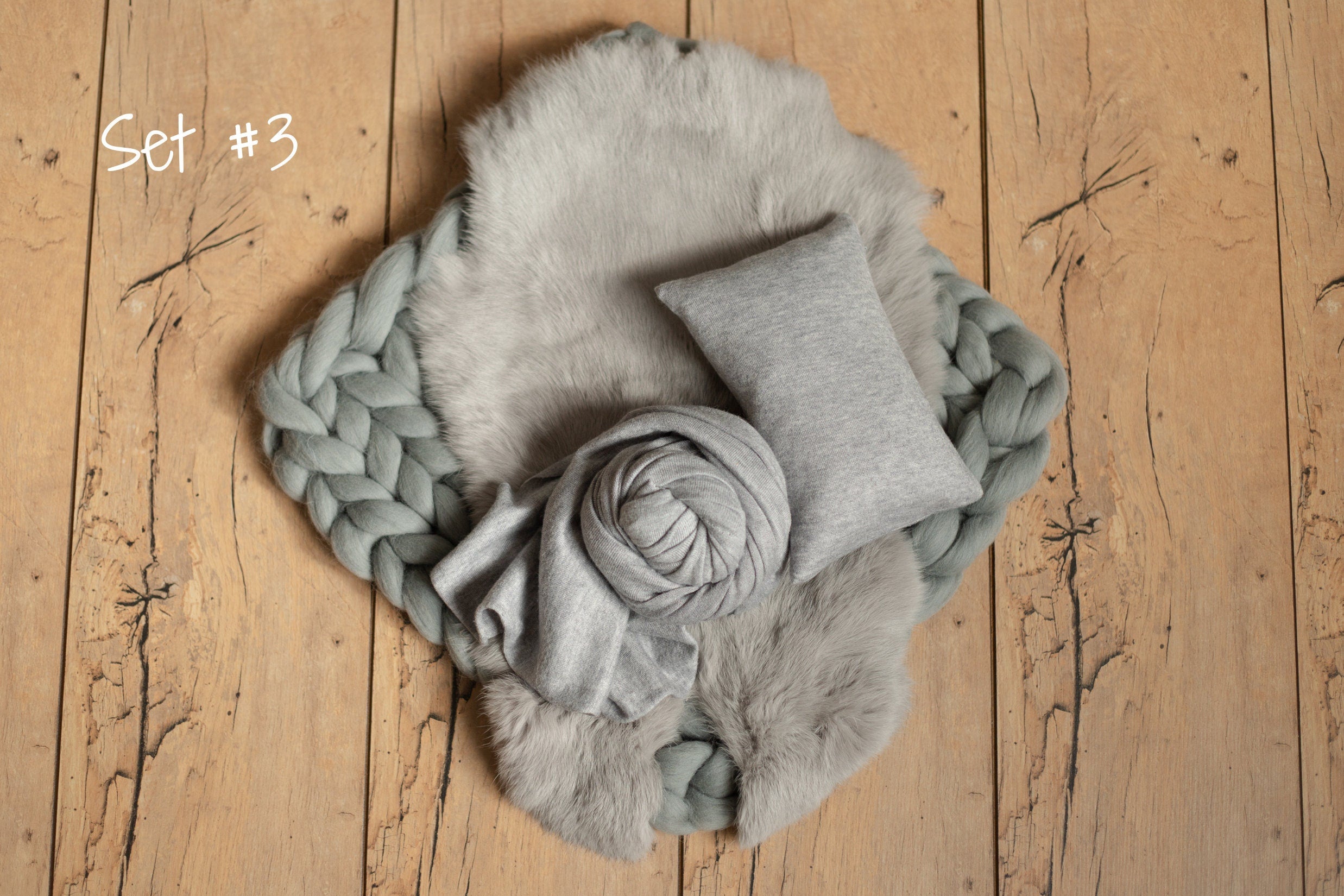 Gray Newborn Photography Props, Newborn Merino Wool Blanket, Newborn Posing Fabric Props, Newborn Posing Pillow, Newborn Sleep Hat Boy