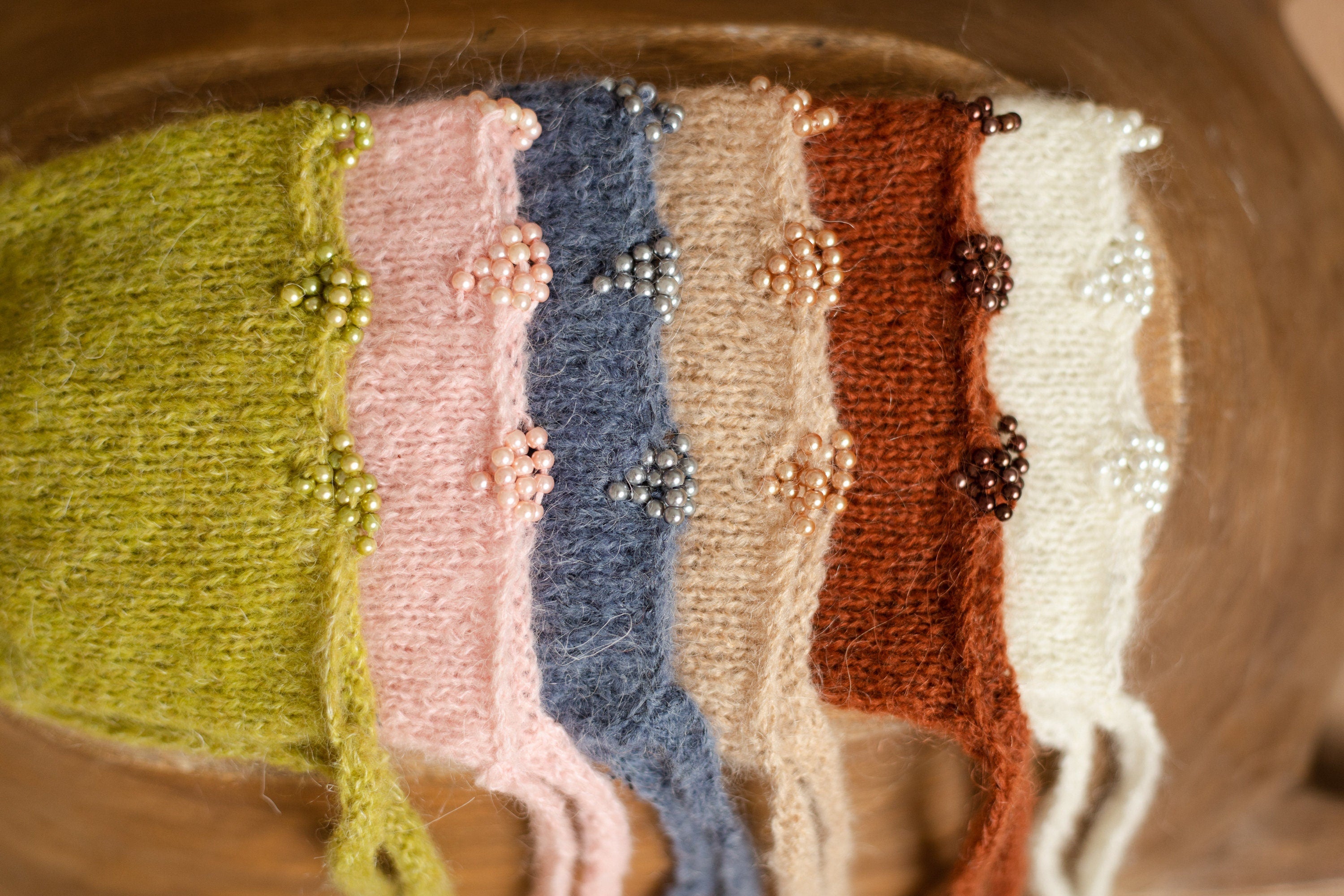 Mohair baby bonnet with matching wrap – newborn photography props