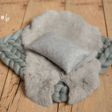 Gray Newborn Photography Props, Newborn Merino Wool Blanket, Newborn Posing Fabric Props, Newborn Posing Pillow, Newborn Sleep Hat Boy
