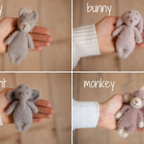 Newborn Knitted Teddy Bear and Bunny Photography Props, Baby Bear Crochet Toy, Newborn Photography Prop, Newborn Knitted Toy Bunny and Bear