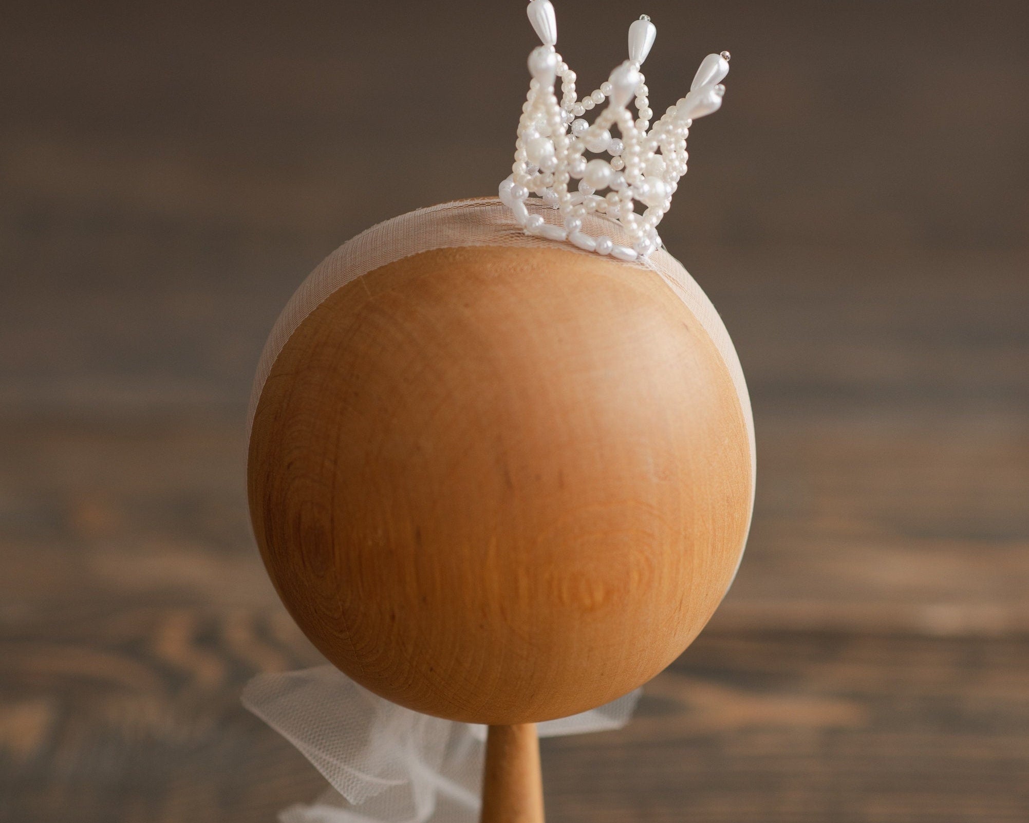 Newborn Crown Headband Girl, Newborn Headband for Photography, Newborn girl headband with pearl, Newborn photography prop, Newborn Tieback