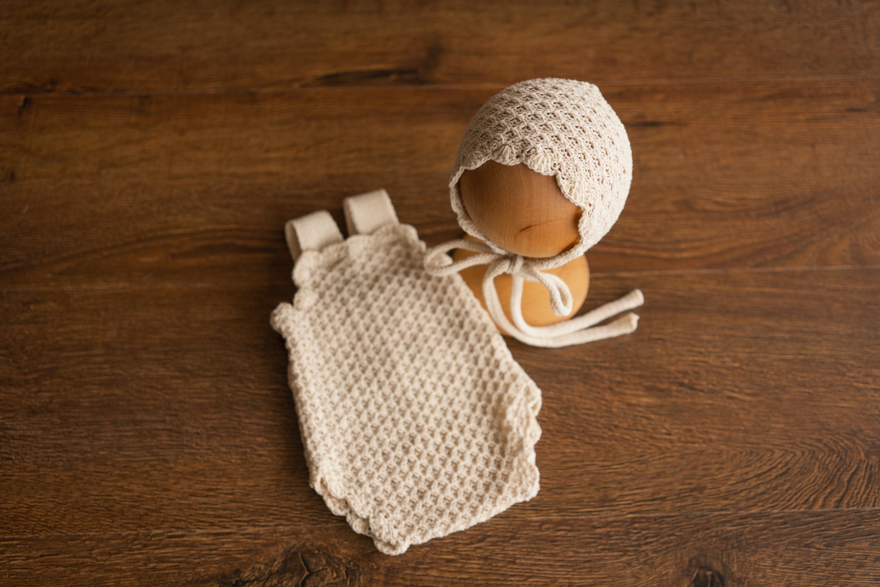 Natural Newborn Crochet Romper and Bonnet Set, Newborn Knitted Outfit, Newborn Knitted Blanket, Newborn Photography props, Baby Girl Romper