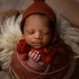 Soft mohair newborn wrap and bonnet – cozy and stretchy photo set