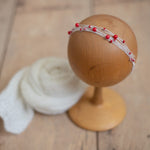 Newborn Beaded Headband Girl, Newborn Headband for Photography, Newborn Tieback, Newborn girl headband with pearl, Newborn photography prop