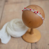 Newborn Beaded Headband Girl, Newborn Headband for Photography, Newborn Tieback, Newborn girl headband with pearl, Newborn photography prop