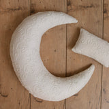 Removable Newborn Moon Pillow with Beanbag Backdrop, Newborn Posing Pillow, Newborn Posing Fabric Backdrop, Newborn Props for Photography